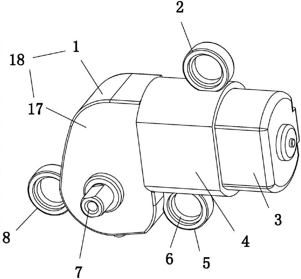 Energy saving type side sweeping motor