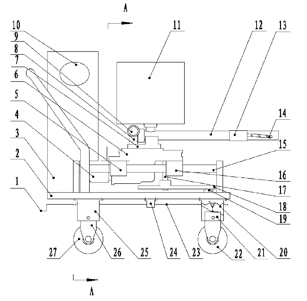 Double-barrelled automatic slag adding machine