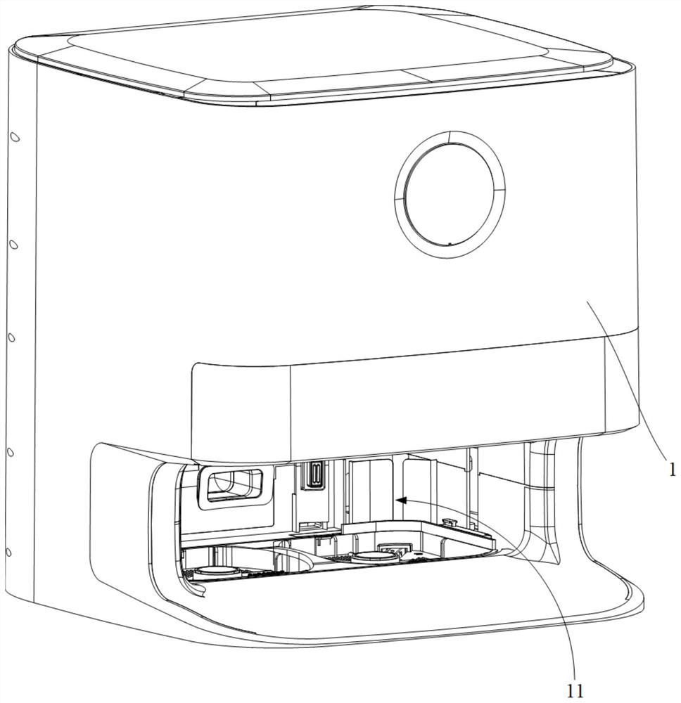 Service station and cleaning system