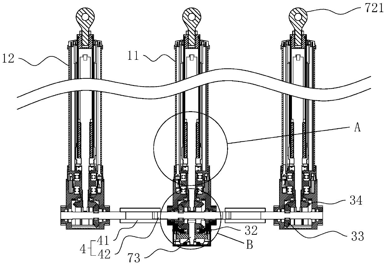 Multi-connection electric push rod structure