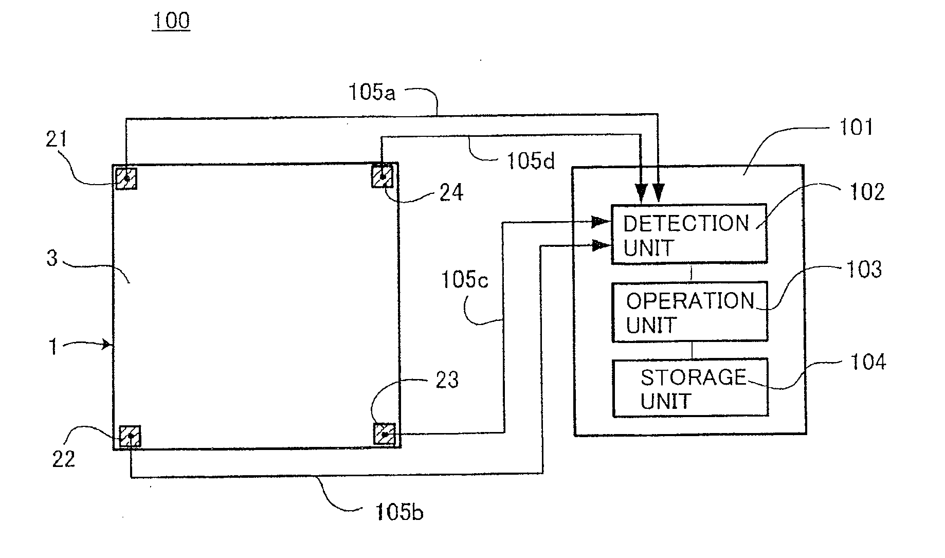 Touch panel, and touch-type input apparatus and control method therefor