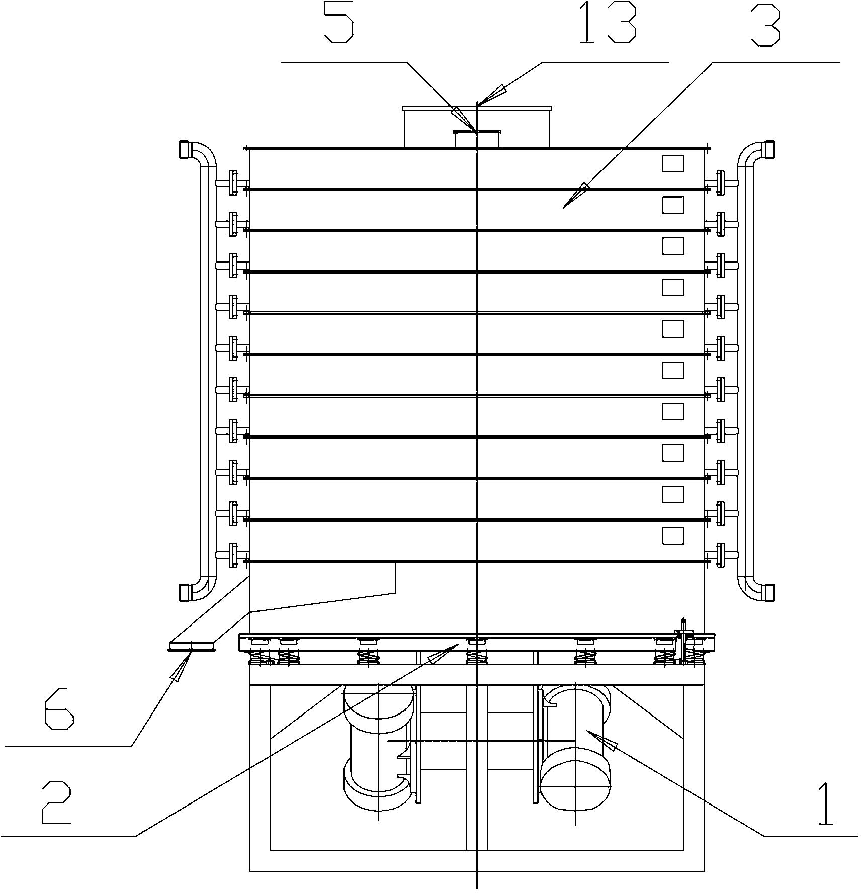 Vibrating disk type drier with burbling function