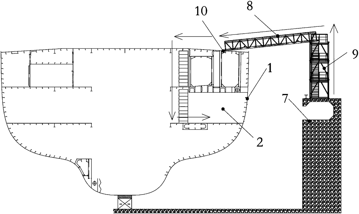 Method for building bridge crossing ladder of marine engine room