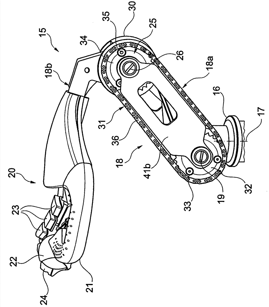 Rudderstock for ground transmission machine operated by rudderstock