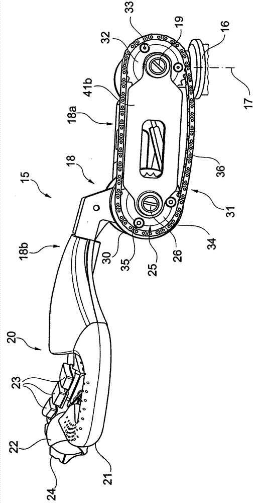 Rudderstock for ground transmission machine operated by rudderstock