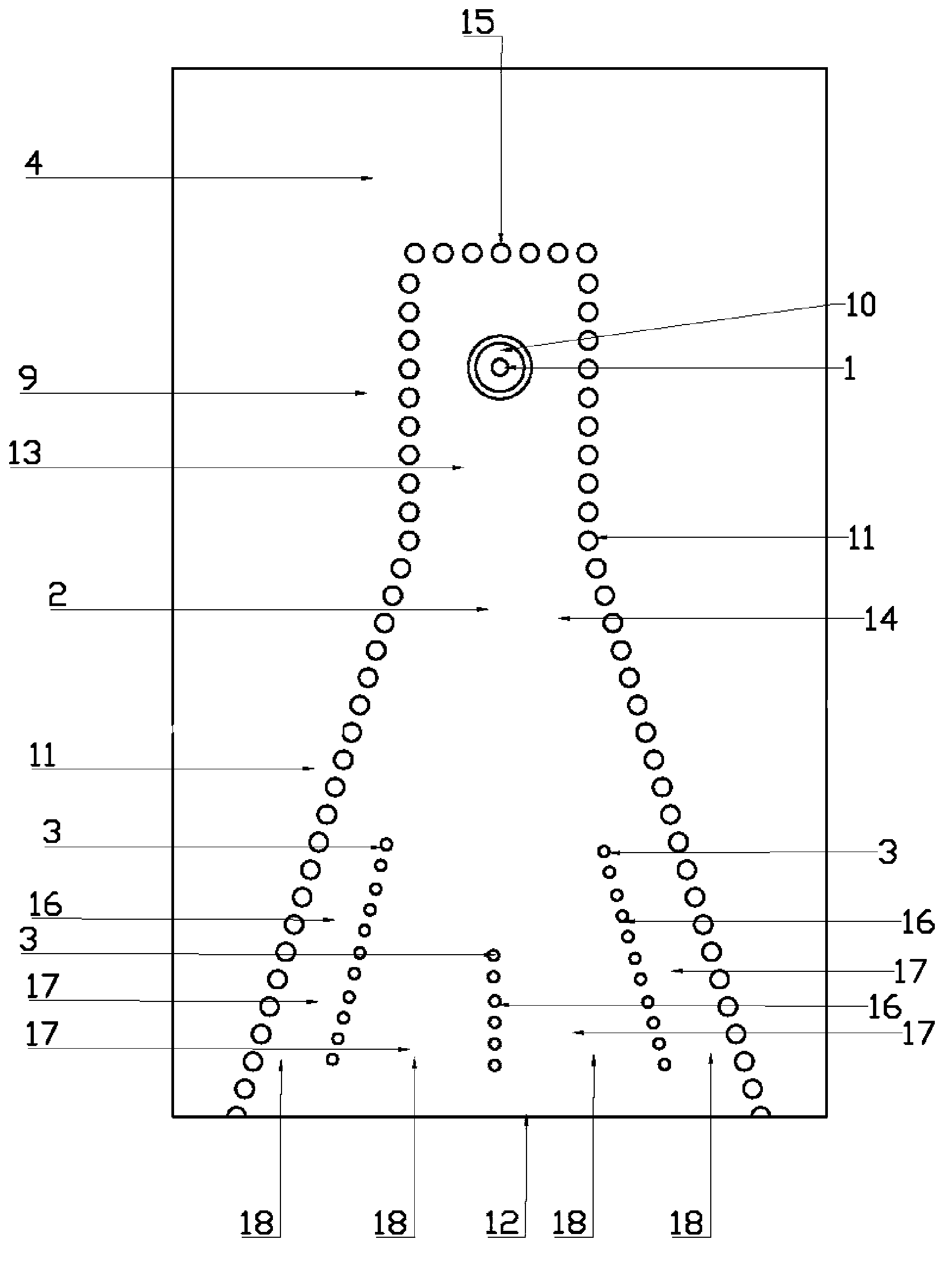 Phase-calibrated 3D-package surface antenna with embedded plated through holes