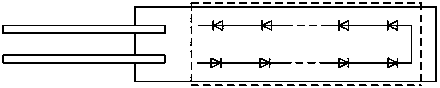 Single-ended power supply all-around LED lamp filament and manufacturing method thereof