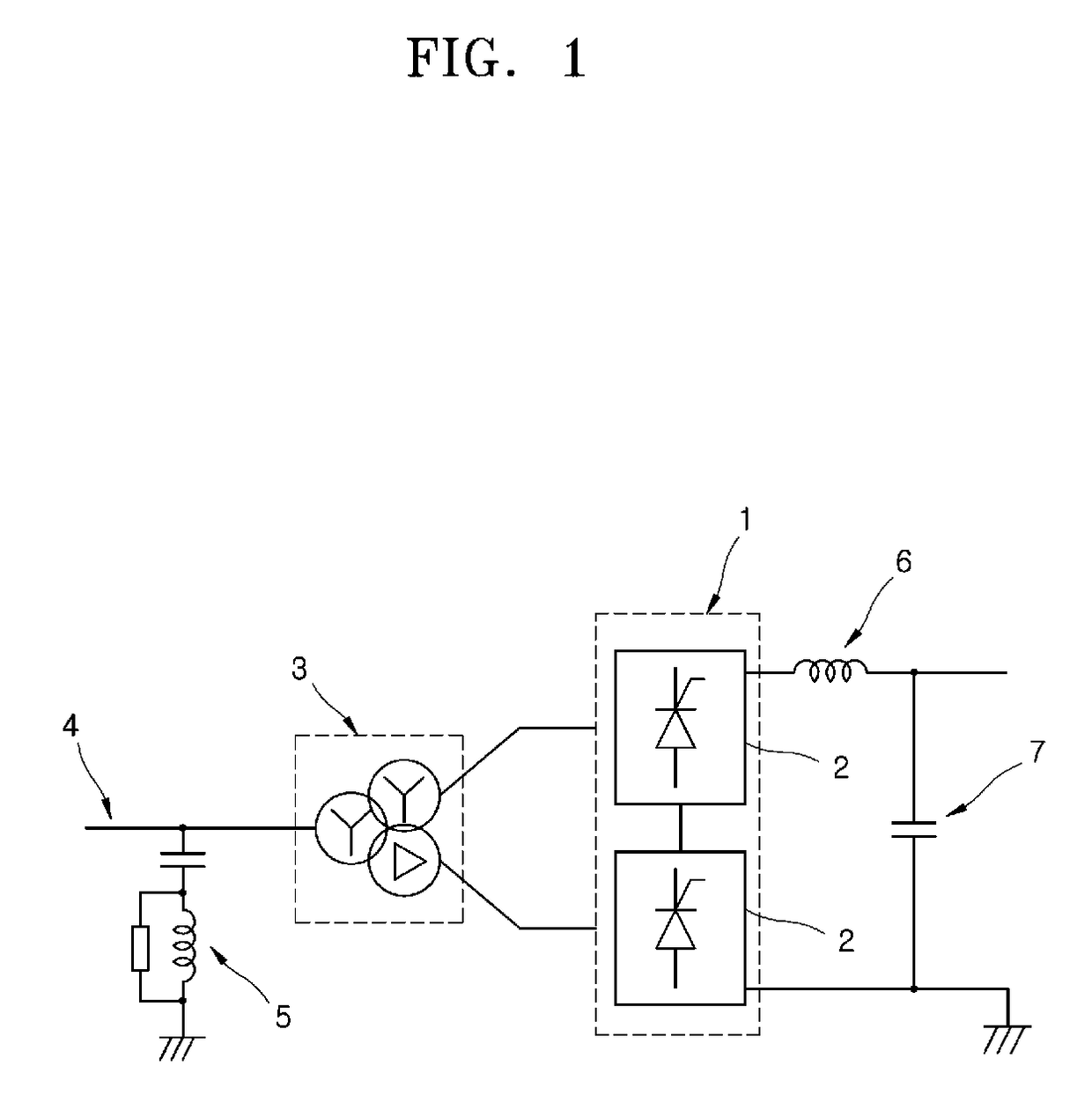 High-voltage direct current converter including a 12-pulse diode recitifier connected in series with a voltage-source converter