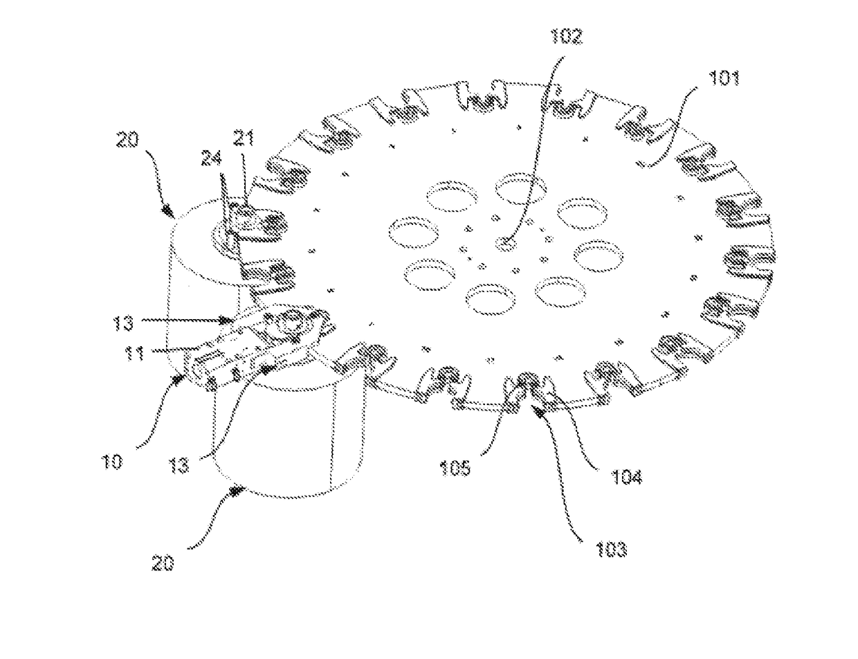 Gripping device for a processing tool, storage system and method