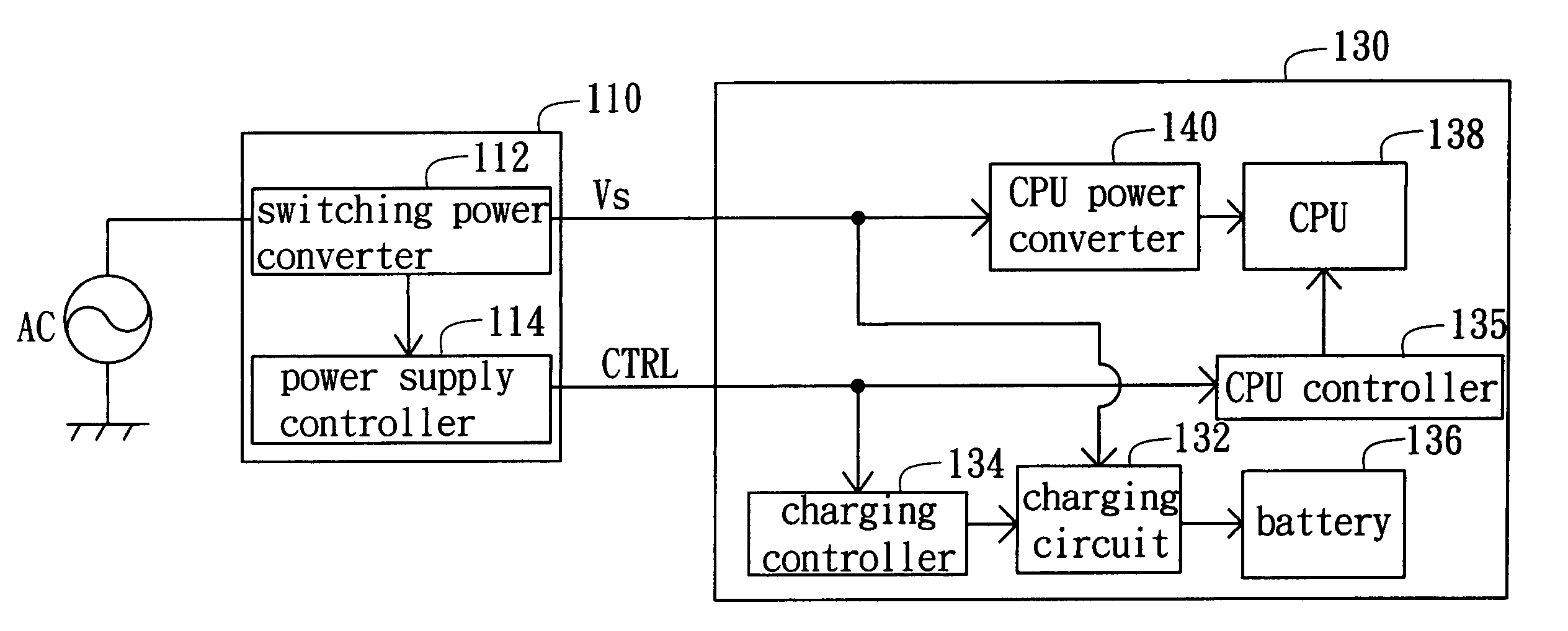 Electronic apparatus capable of effectively using power of an AC/DC adaptor