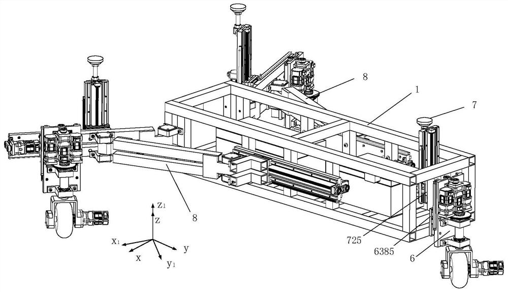 Omni-directional motion large aircraft horizontal assembly docking 13 degrees of freedom hybrid attitude adjustment platform