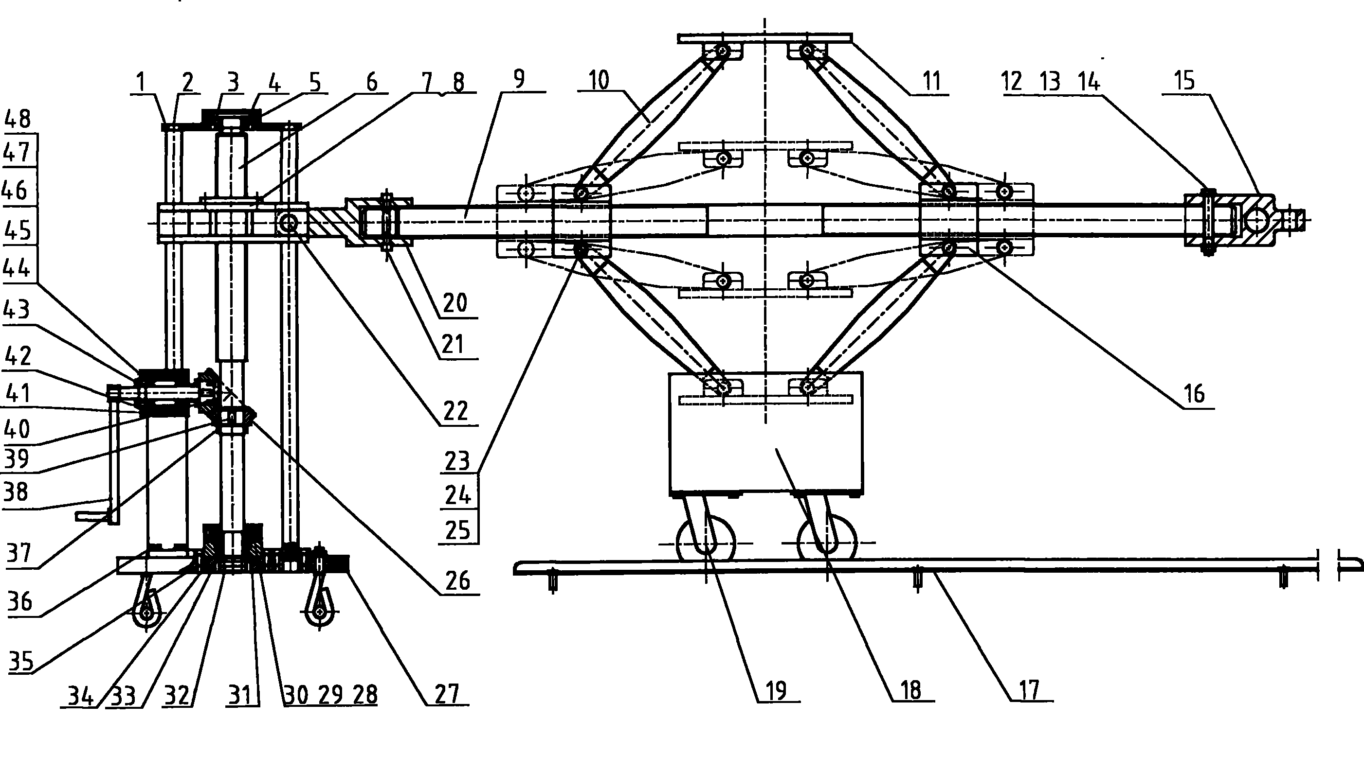 Internal-swelling type stator hoisting special purpose tools