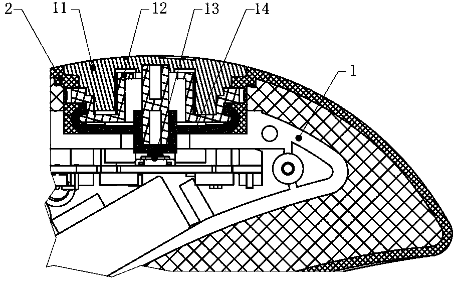 Female massager intermediate layer flexible rubber filling forming process and assembly method