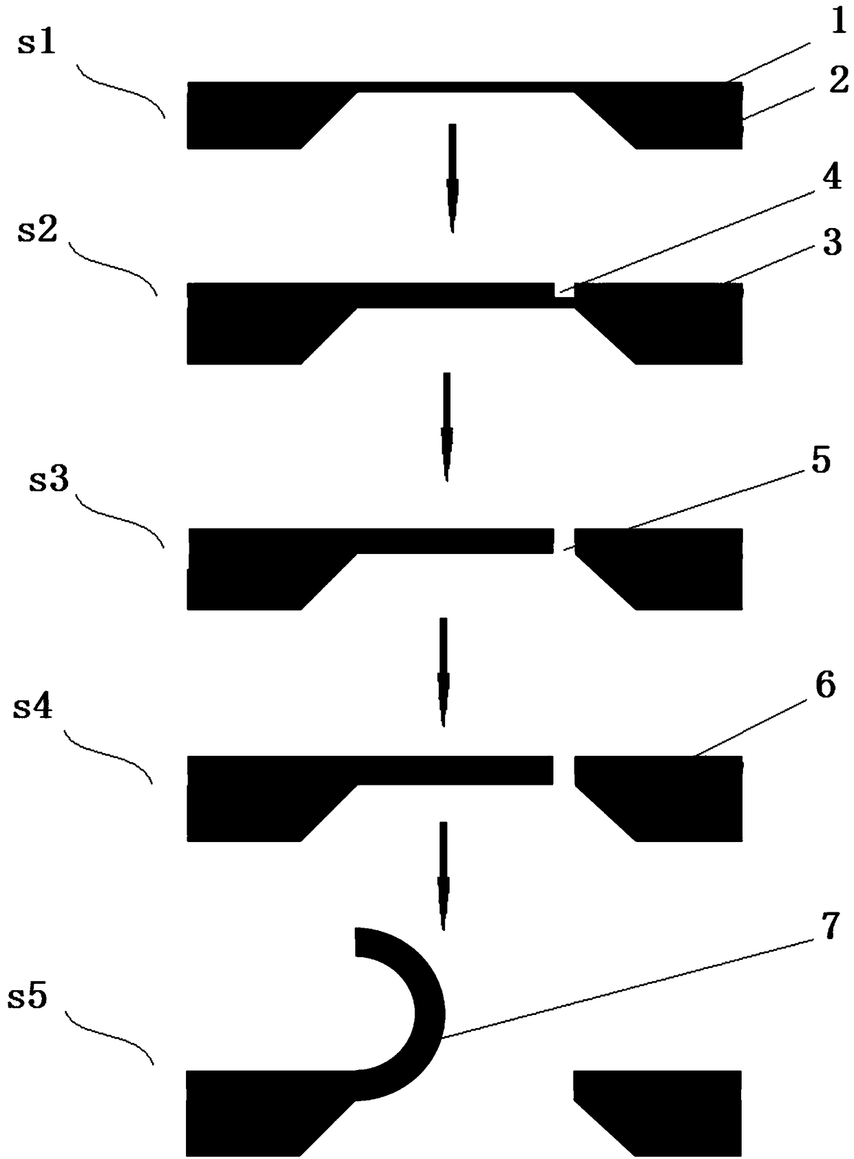 Preparation method of micro-nano bending structure