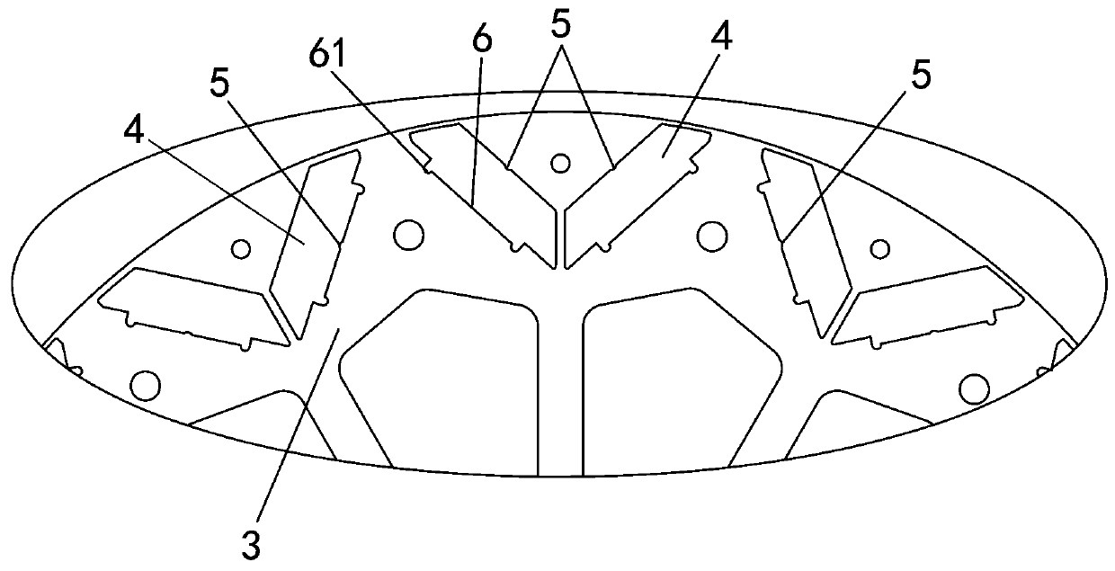 Mounting structure of rotor iron core and magnetic steel