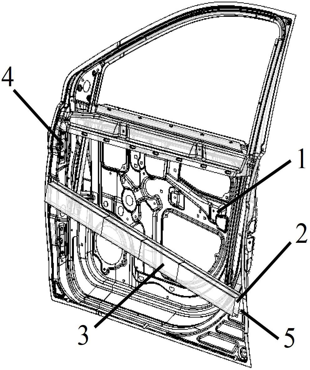 Split welding type car door anti-collision beam