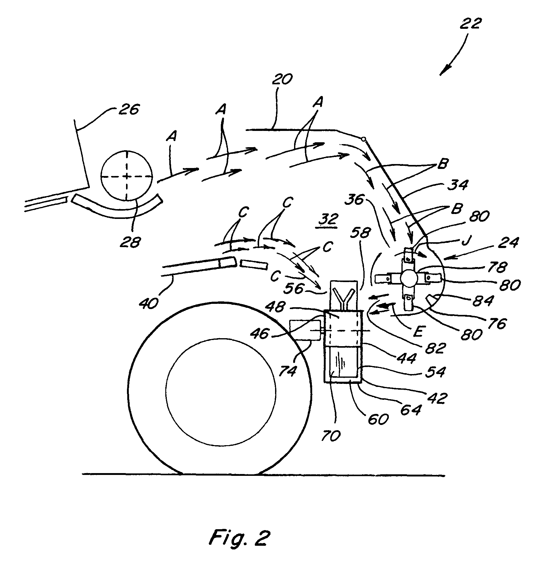 Crop residue chopping and spreading system for an agricultural combine