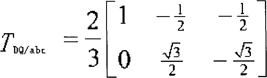 Three-phase/biphase coordinates conversion method for frequency changer