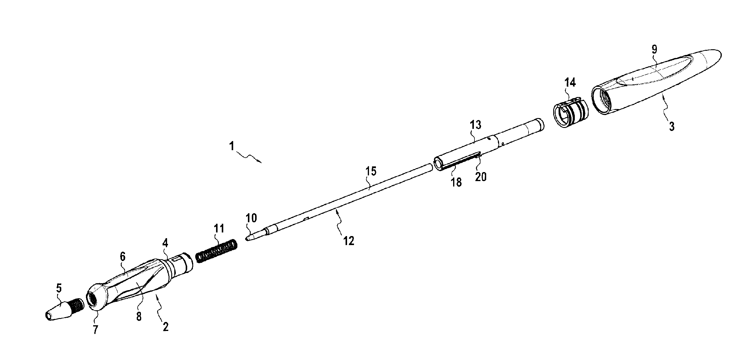 Writing instrument with simplified assembly