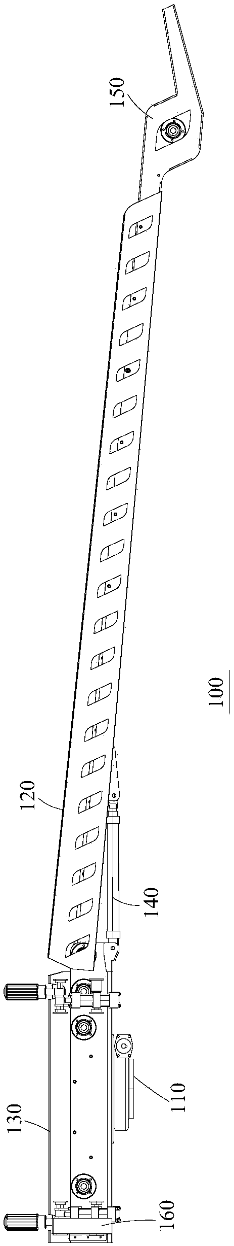 Tiltable conveyor belt take-up system