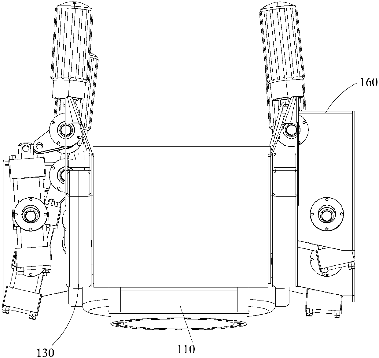 Tiltable conveyor belt take-up system