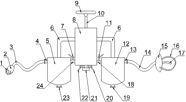 Sputum suction and drug administration integrated device for department of respiration