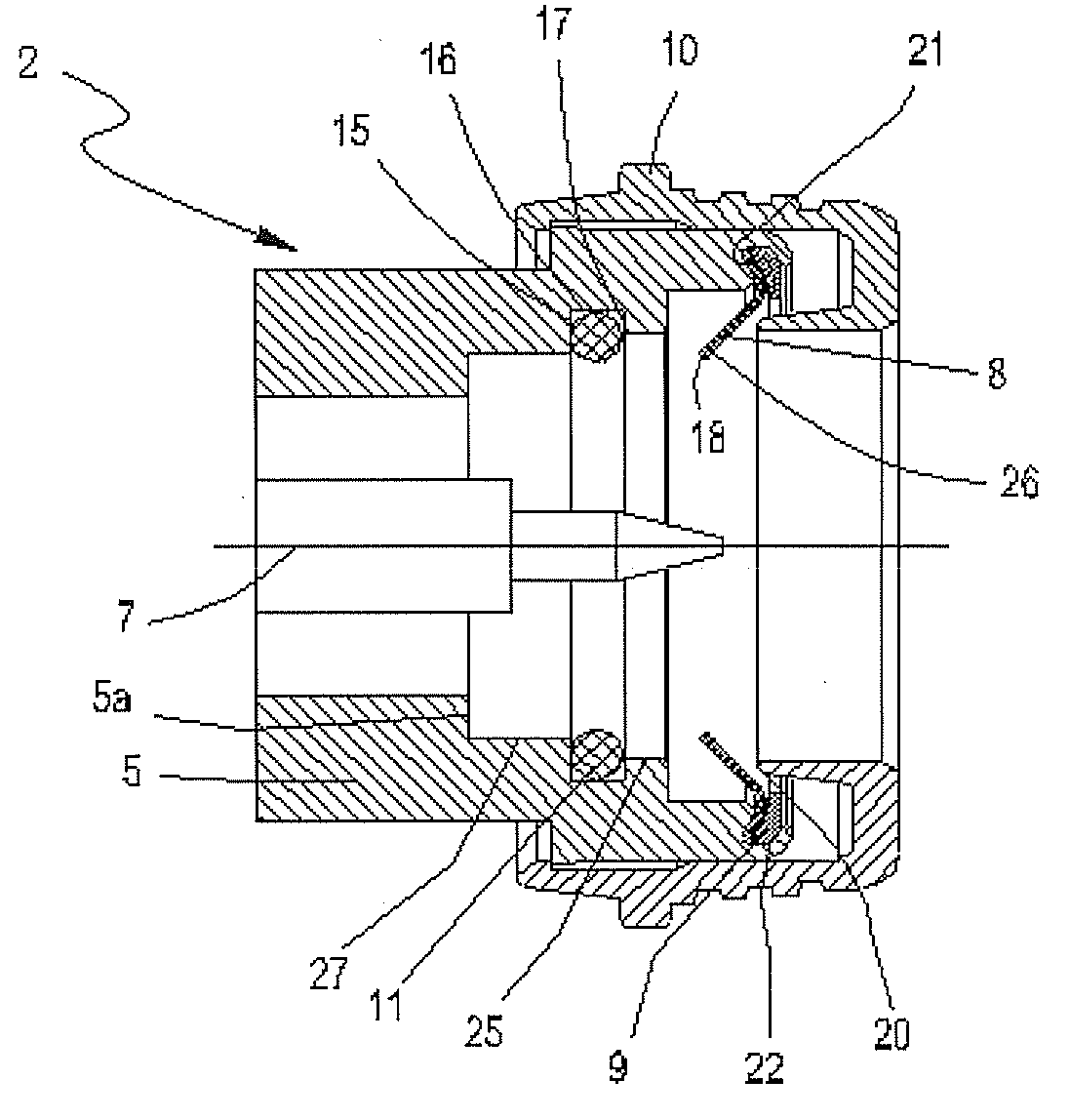 Electrical connector with self-locking by snap-fastening