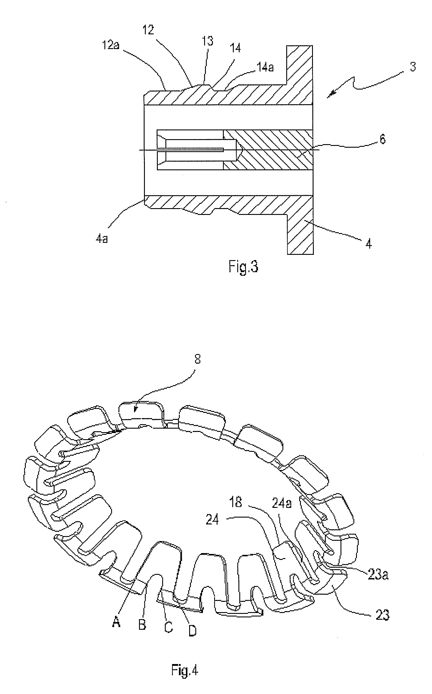 Electrical connector with self-locking by snap-fastening