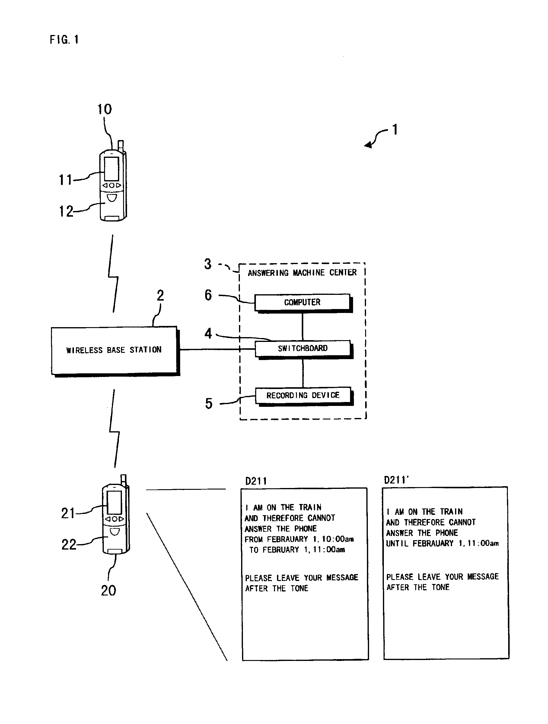 Call reception infeasibleness informing system and method