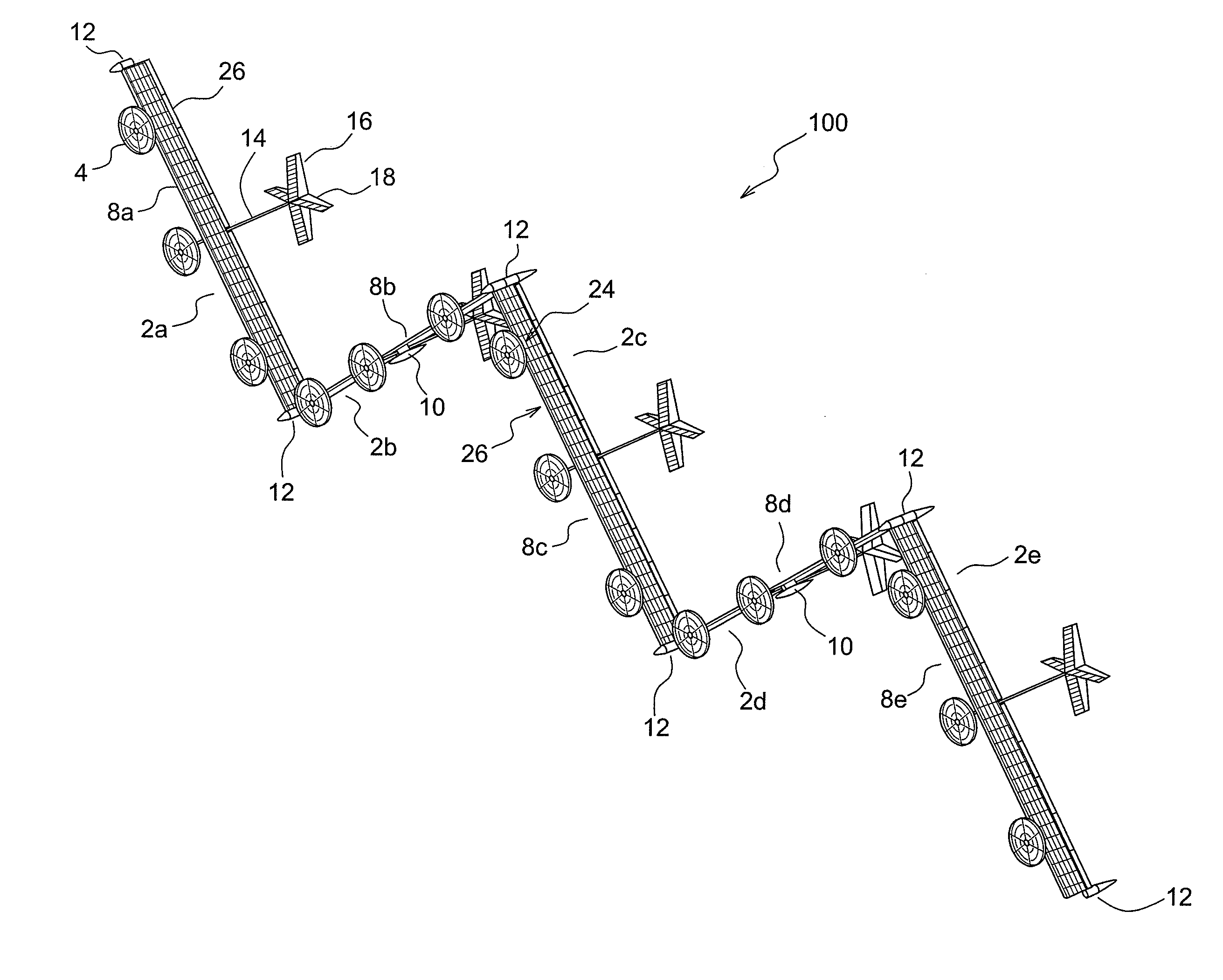 Non-planar adaptive wing solar aircraft