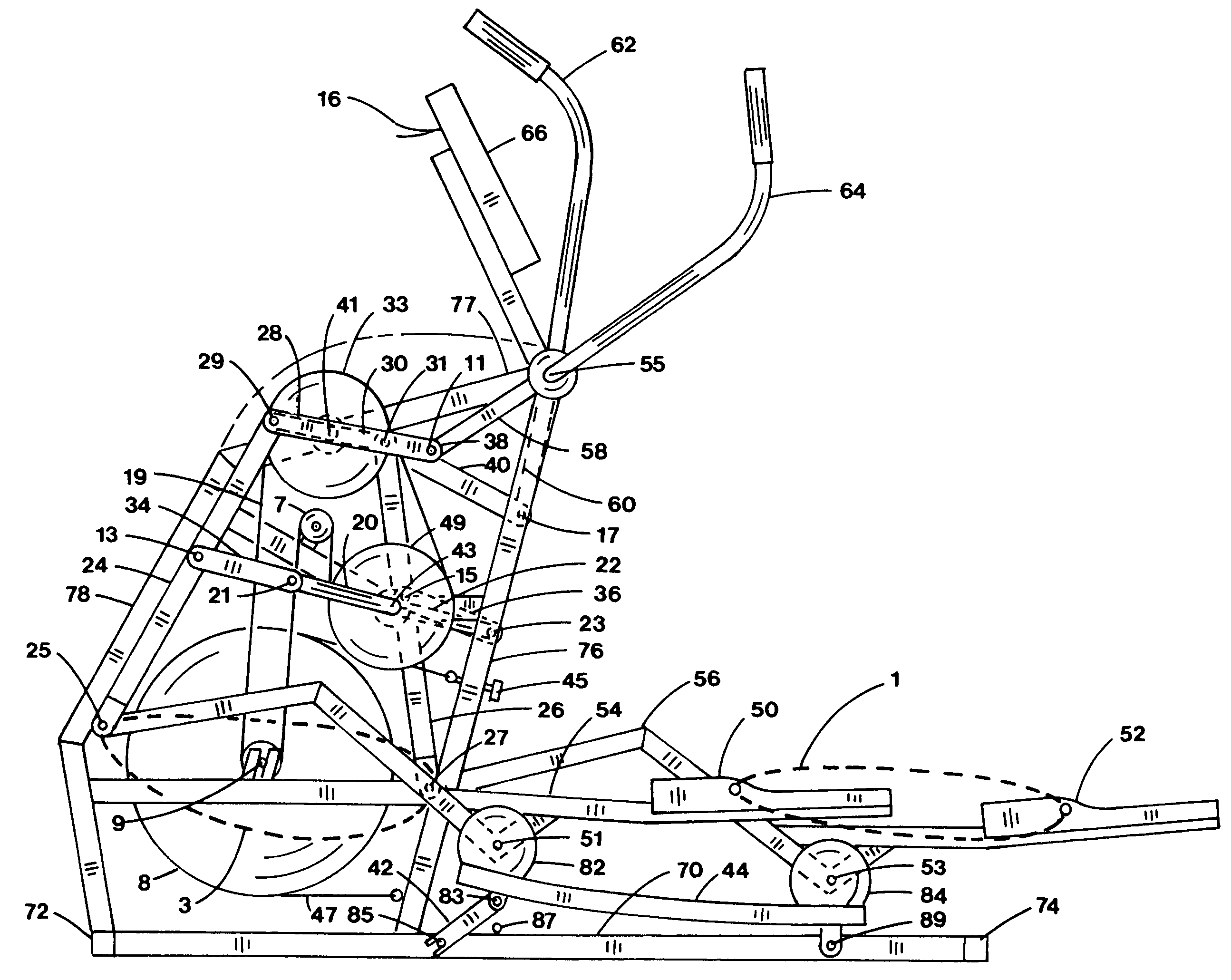 Elliptical exercise apparatus with adjustable crank