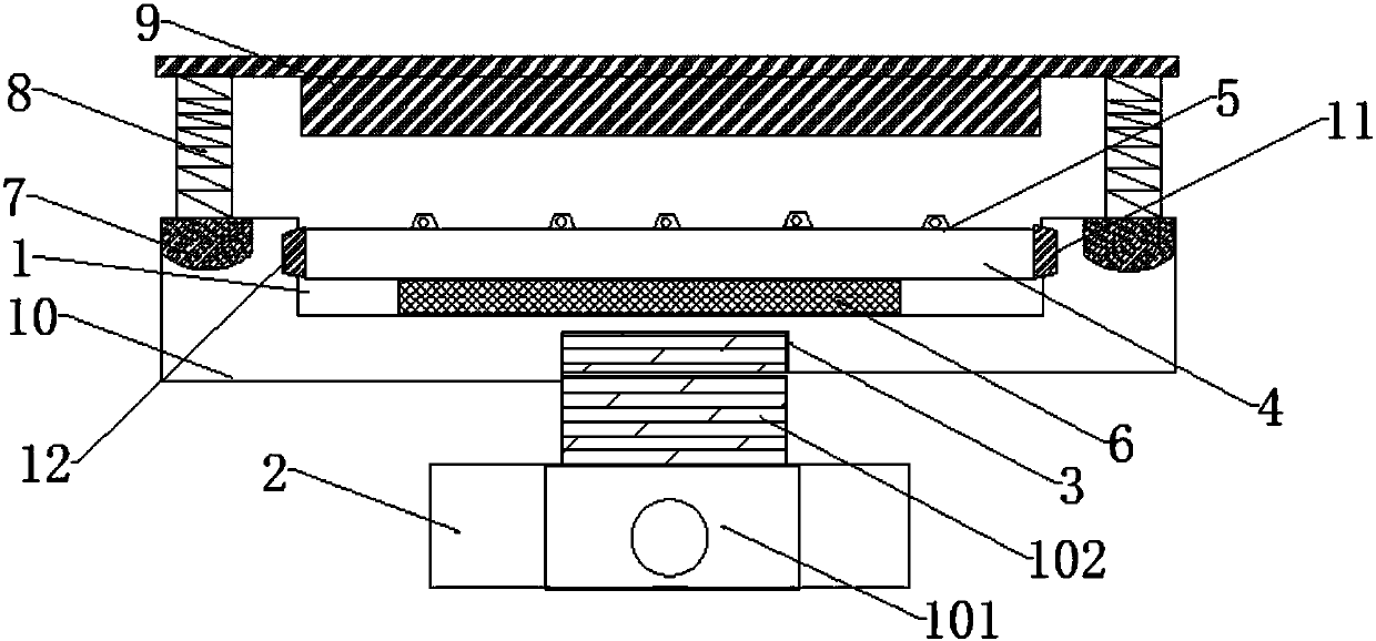 Adjustable test bed of nails for circuit board