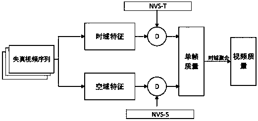 No-reference video quality evaluation method based on space-time domain natural scene statistics characteristics