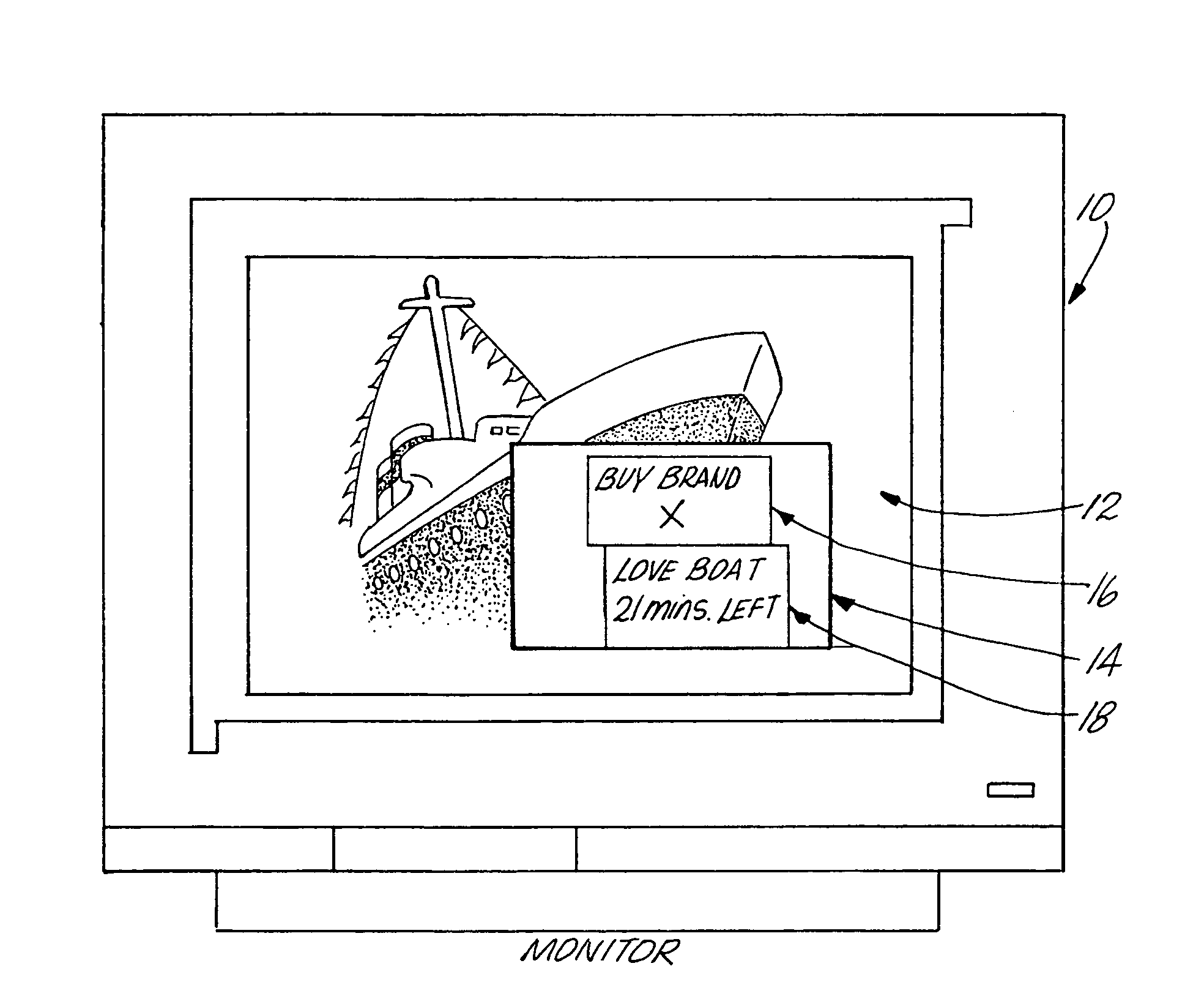 Electronic program guide system with advertising messages in pop-ups