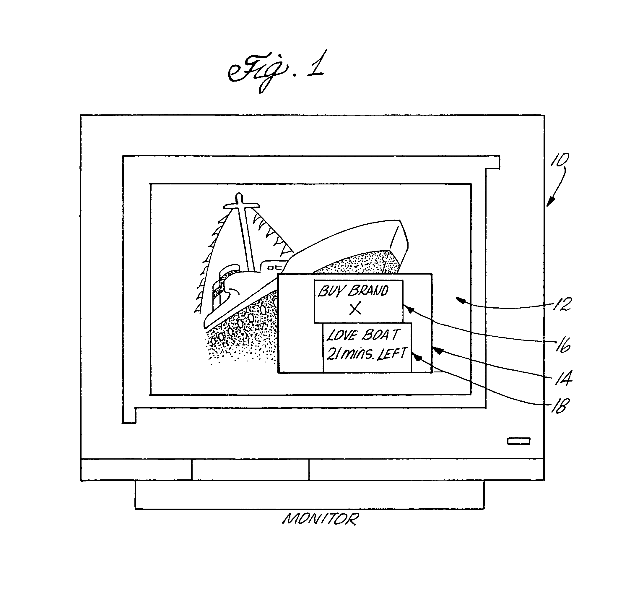 Electronic program guide system with advertising messages in pop-ups