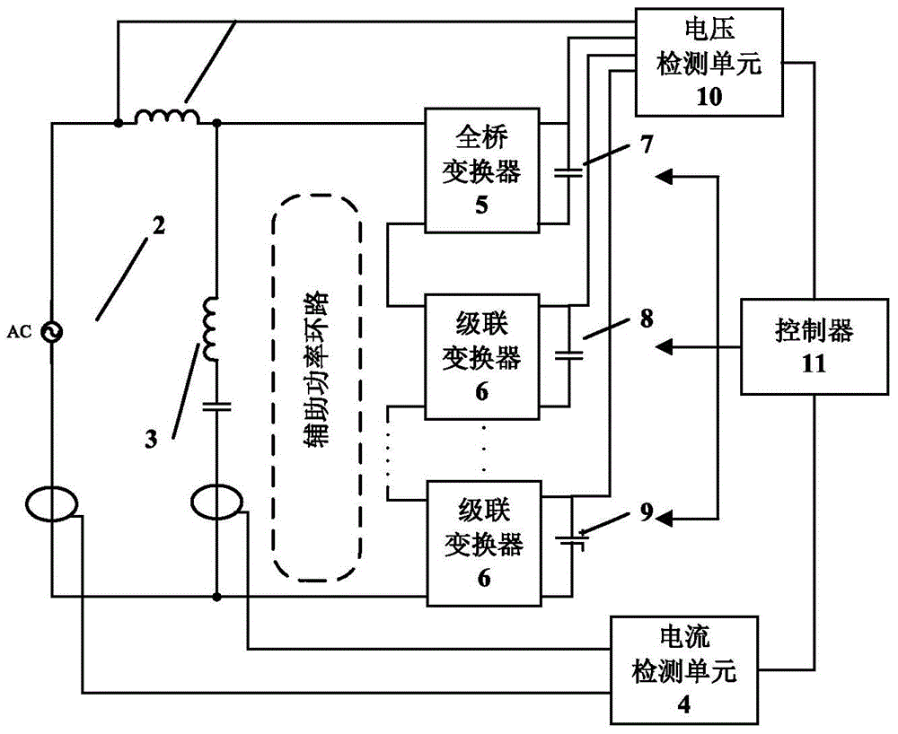 A chain-type hybrid energy storage system containing an lc tuned filter and its control method