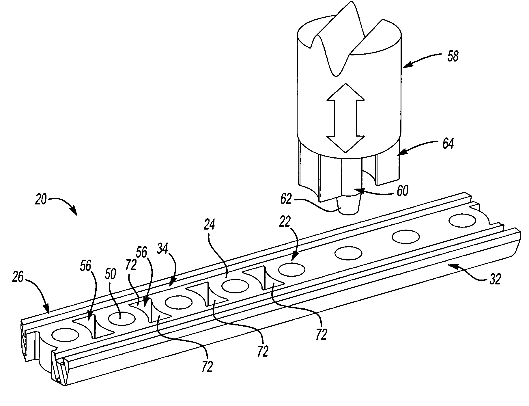 Self-attaching female fasteners, method of forming same and strip of interconnected fasteners