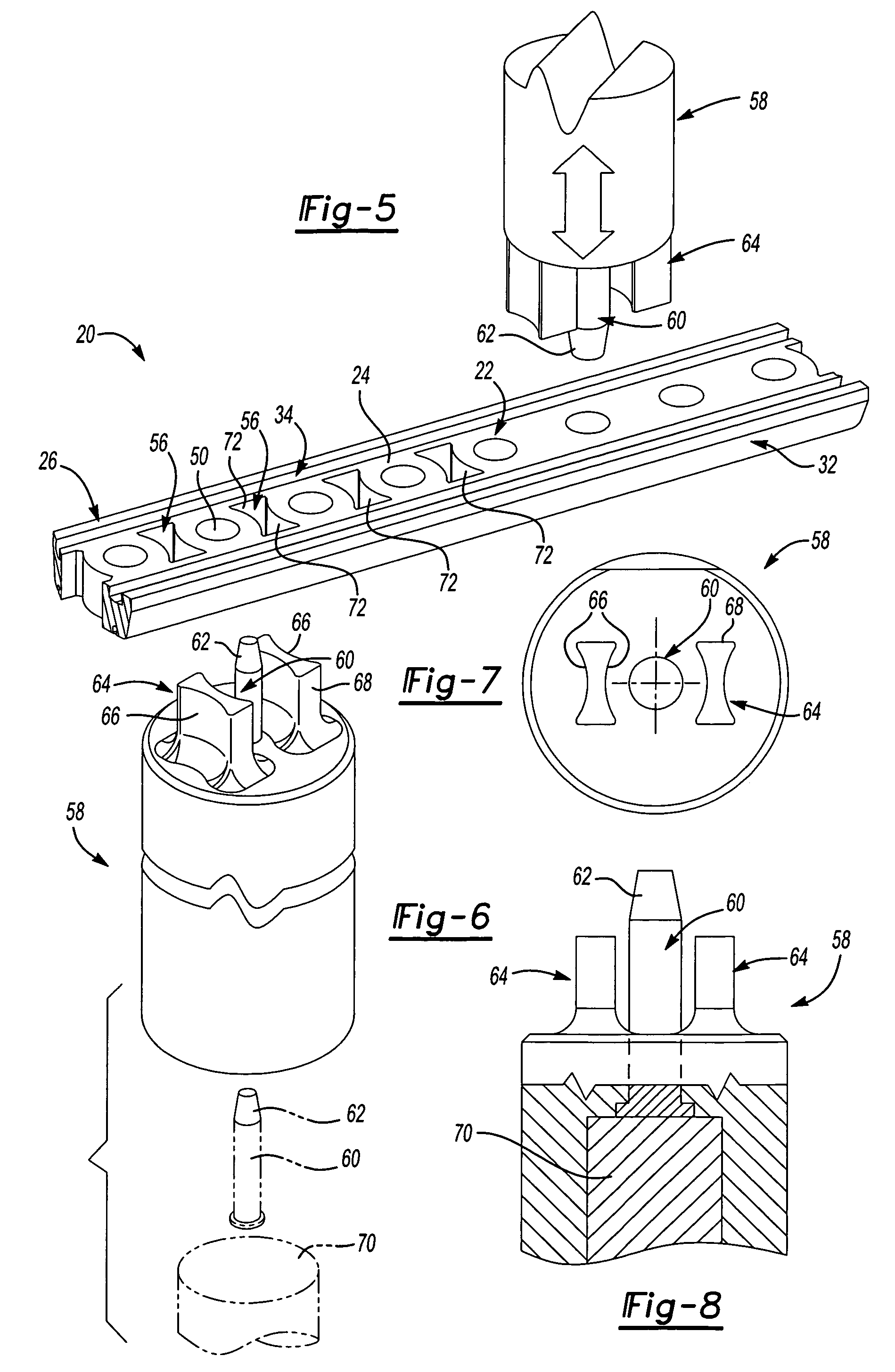 Self-attaching female fasteners, method of forming same and strip of interconnected fasteners