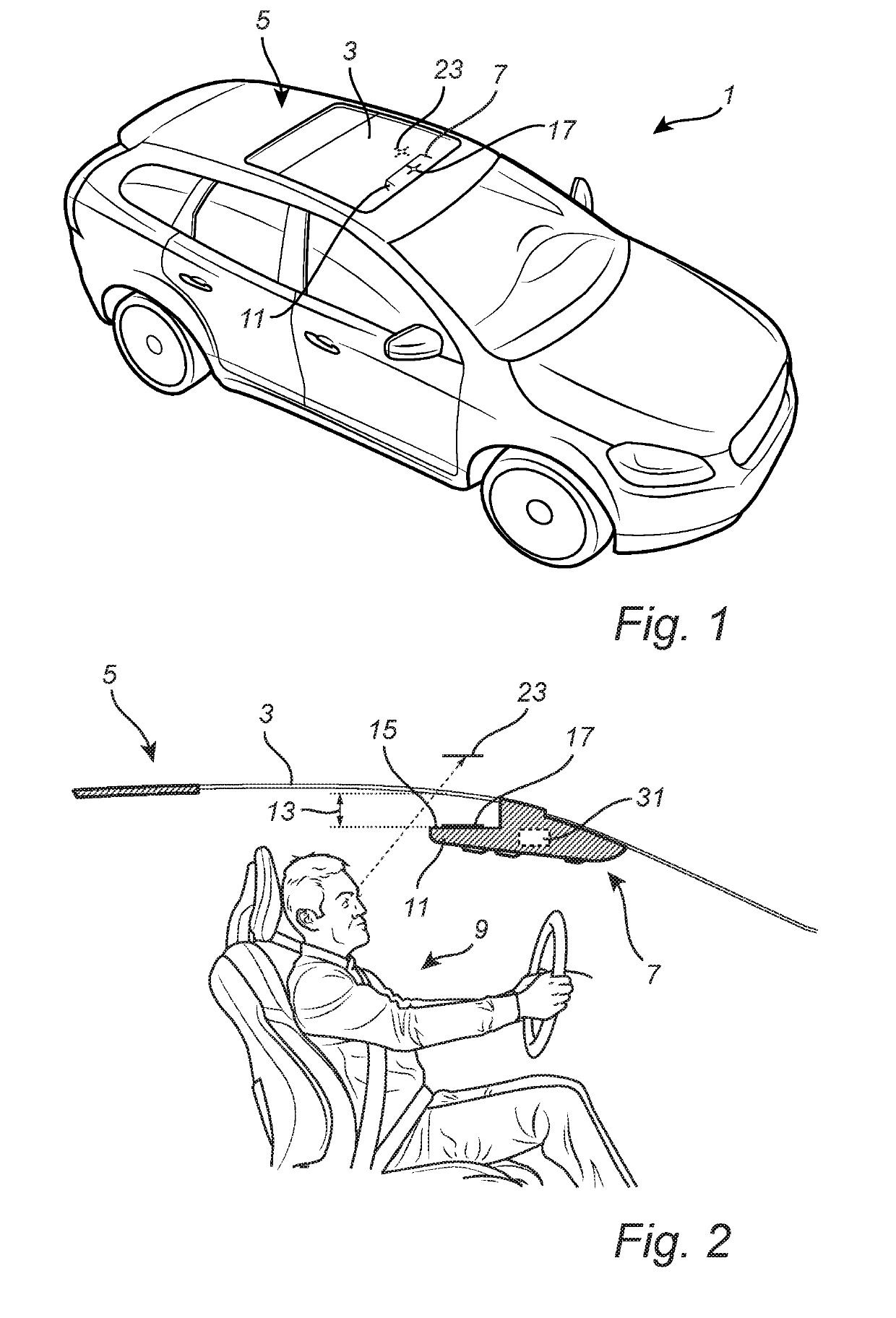 Vehicle with overhead vehicle state indication