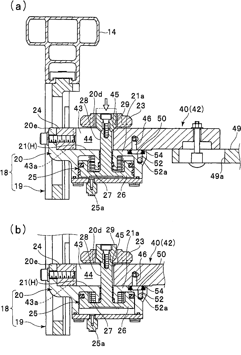 Manual loading and unloading mechanism of workpiece transfer device