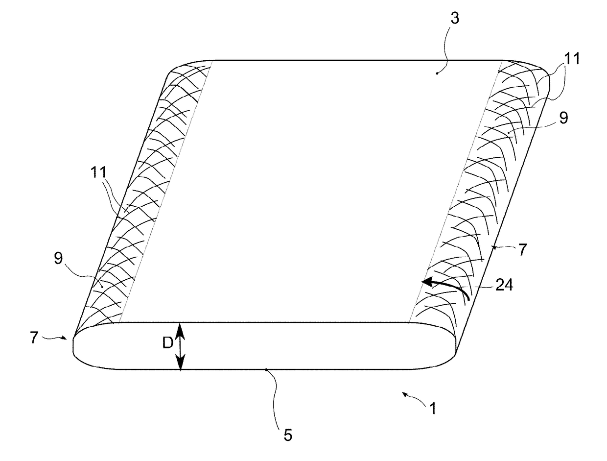 Sheet glass product with increased edge strength and method for producing same