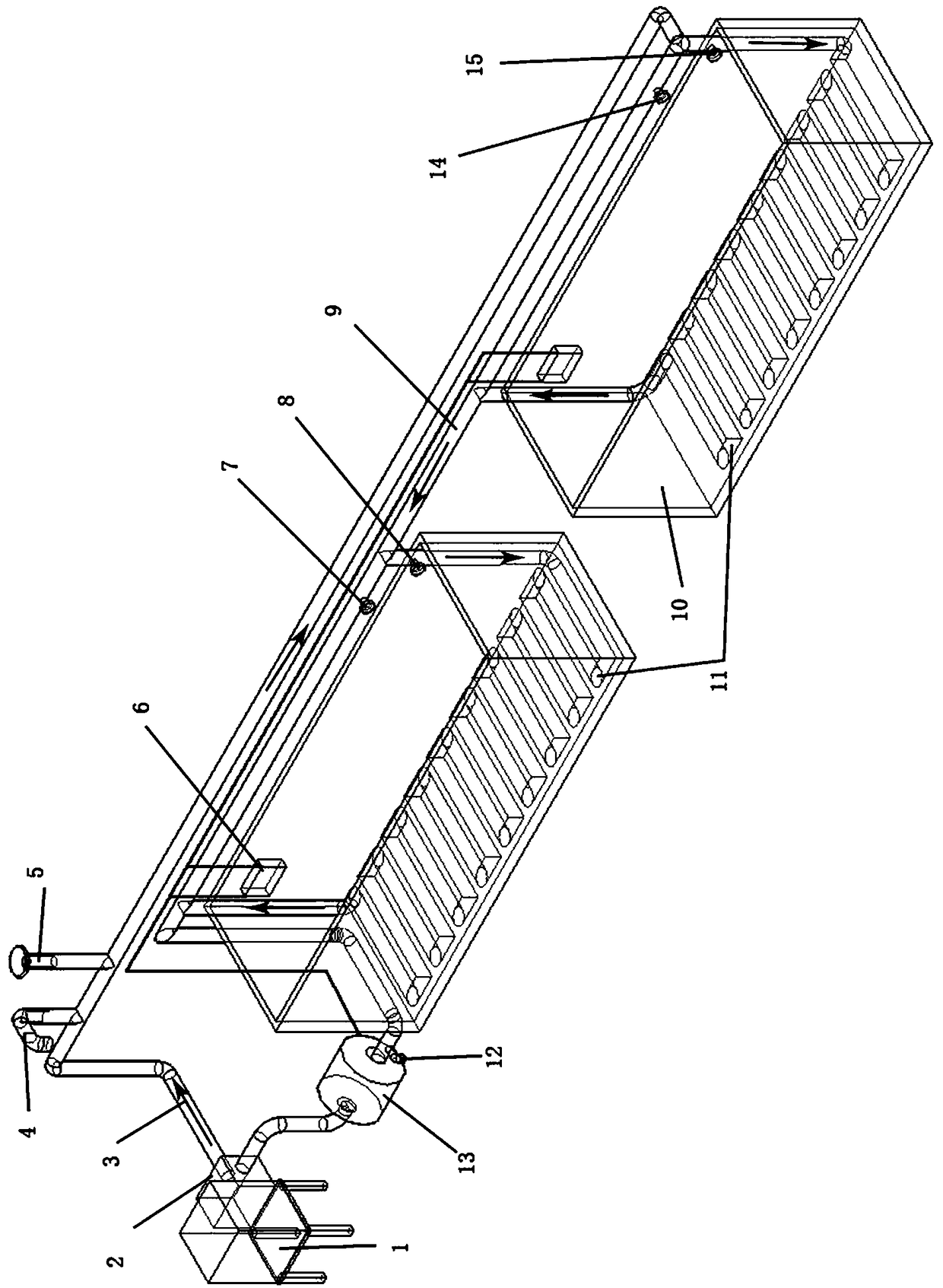 Pipeline type self-circulation heating decontamination device