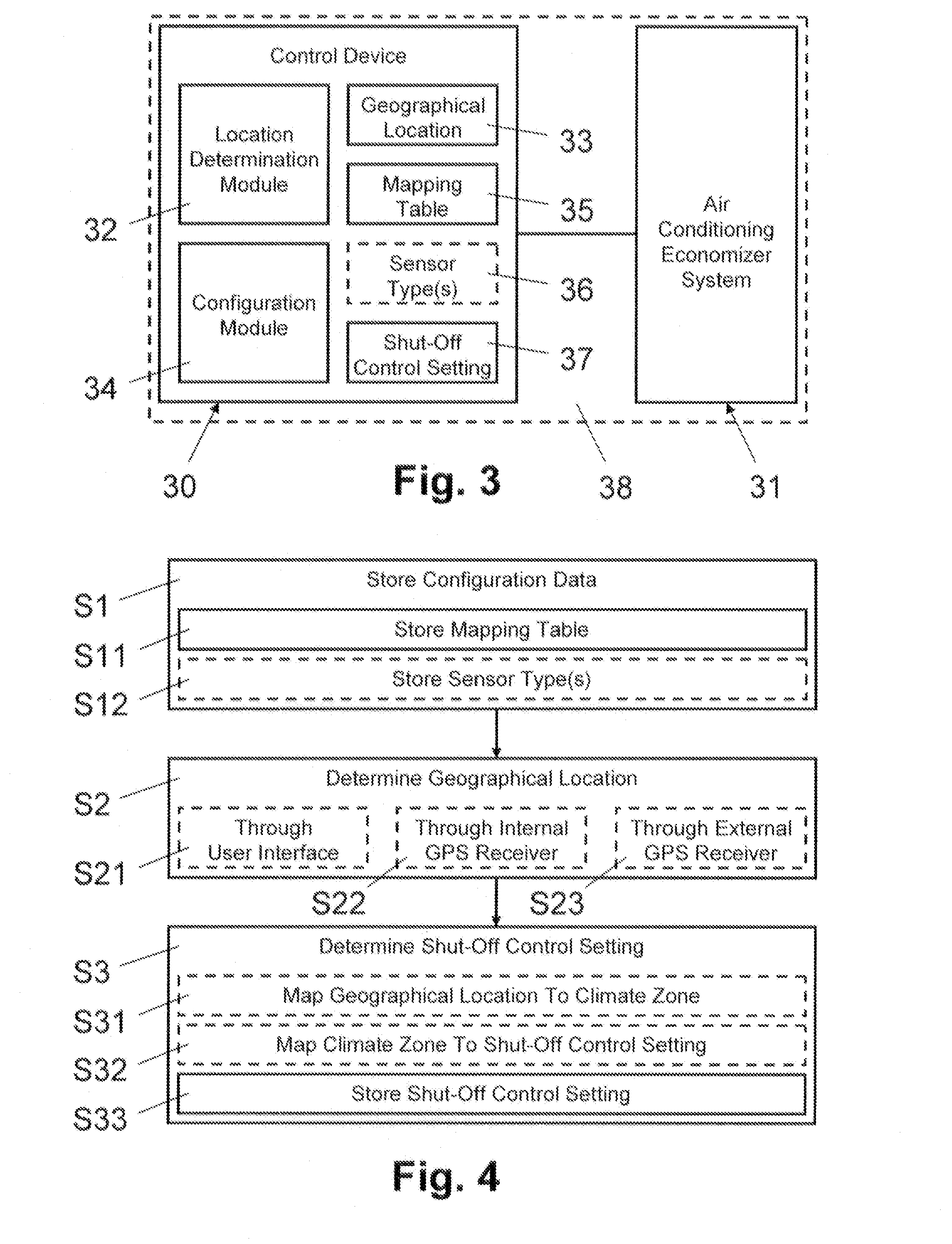 Control method and device for an air conditioning economizer system