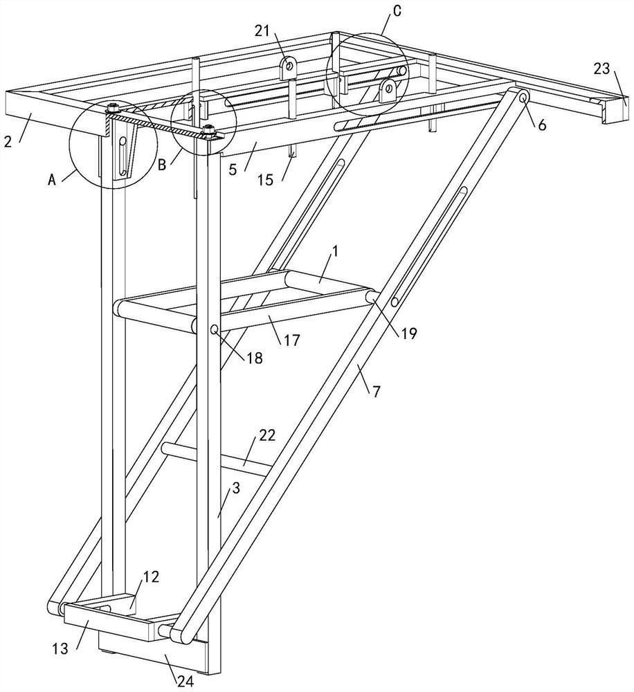 Tool type elevator shaft operating platform