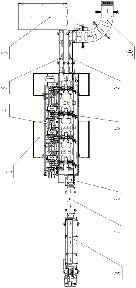 Double-linked-bag package packaging production line