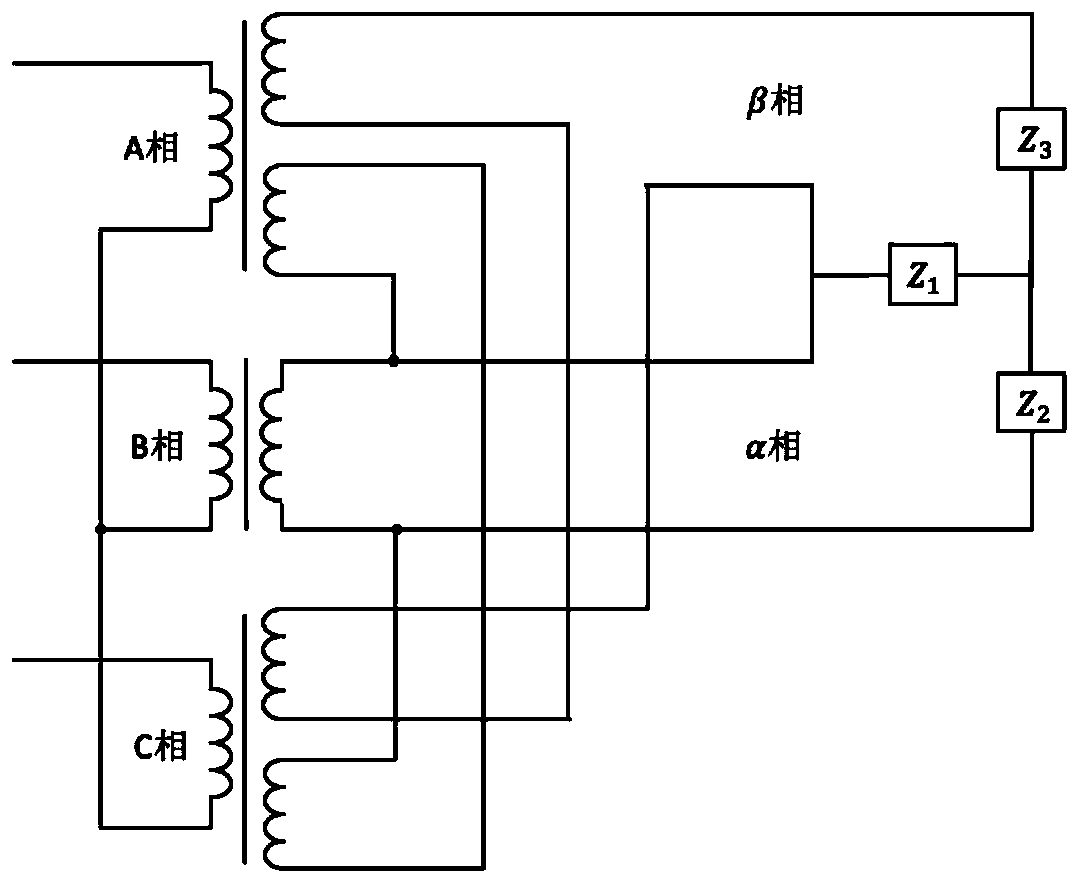 Railway traction power supply and transformation compensation circuit based on T-structure double-inductance branch