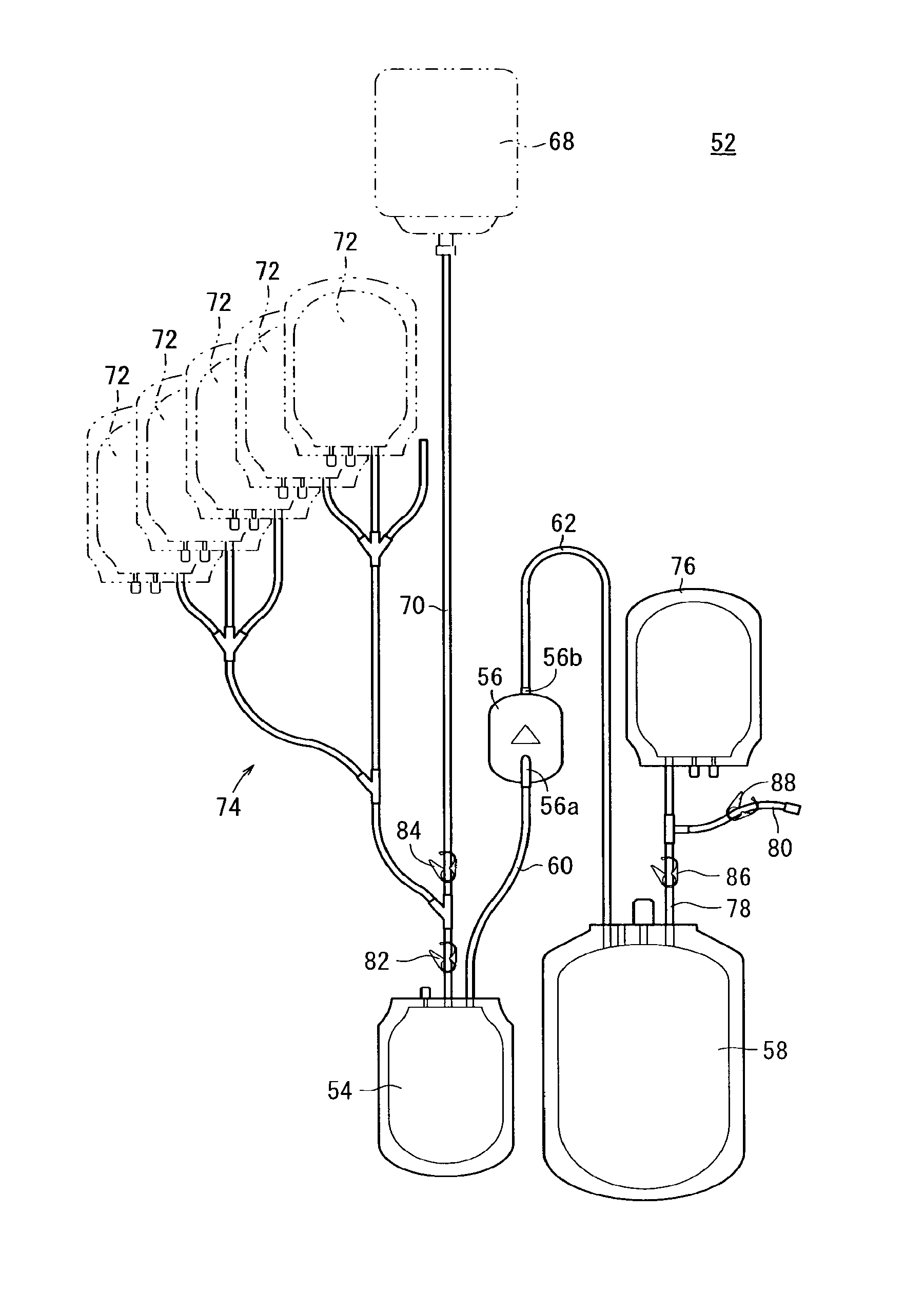 Blood bag system and cassette