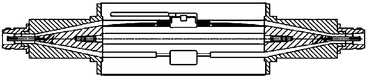 Flip-type broadband power combiner based on composite function curve ridge