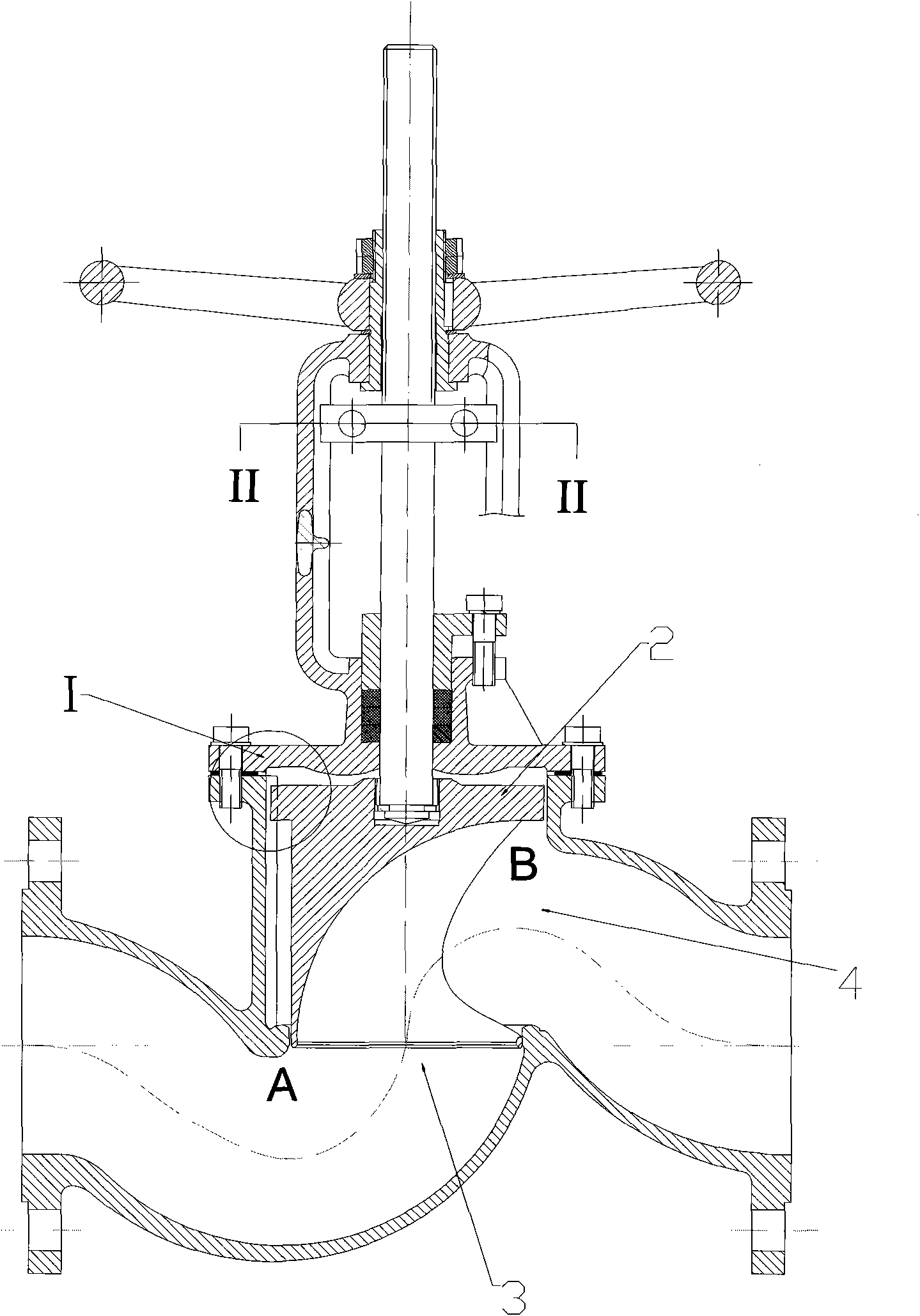 Stop valve of pipeline