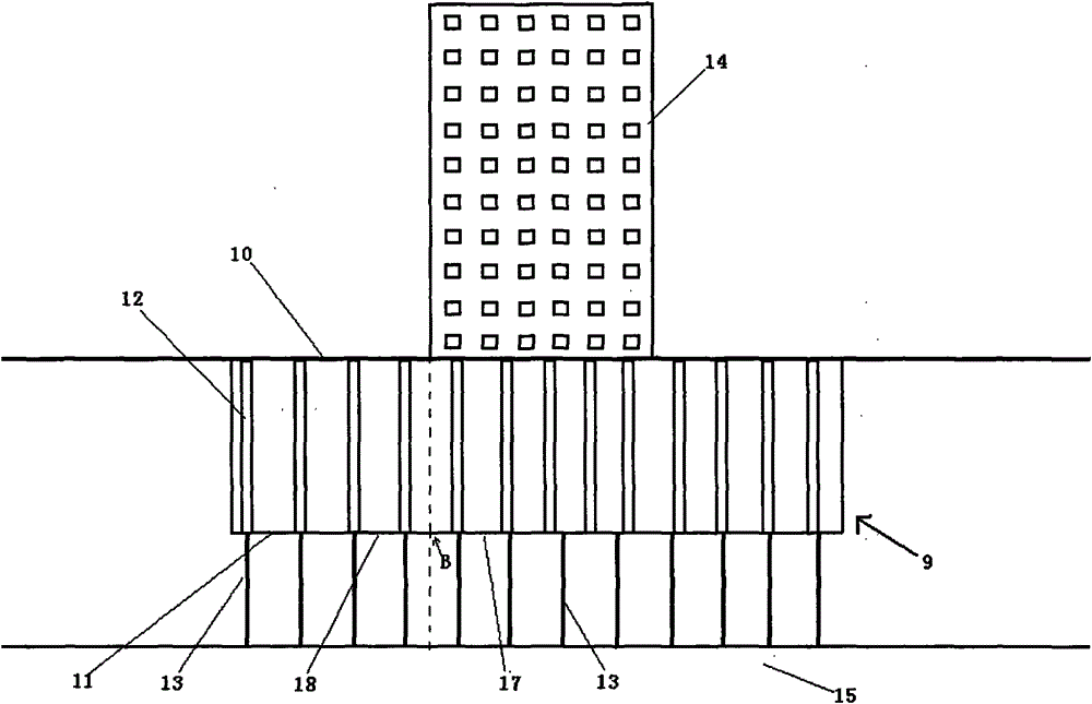 Building pile construction method for underground space and building structure for underground space